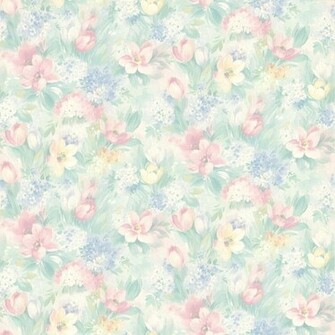 Pastel Floral Motif Georgia Brewster Wallpaper