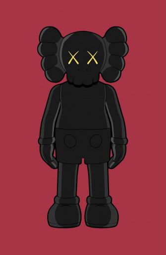 Kaws Red Companion Poster Wallpaper iPhone