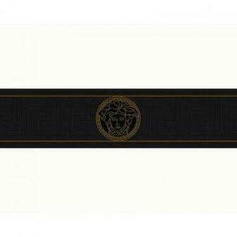 Home Versace Greek Key Black And Gold Luxury Wallpaper Border