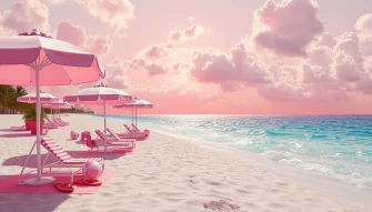 Pink Girly Beach Wallpaper