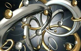 Metallic Balls And Circles Wallpaper 3d