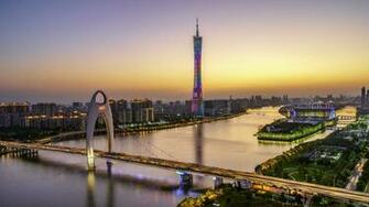 Wallpaper Beautiful Guangzhou Canton Tower Bridge River