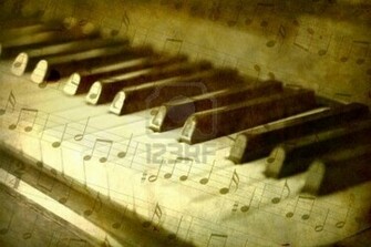 Black And White Piano Keys Music Notes Background