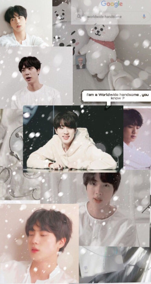 Kim Seokjin White Aesthetic Wallpaper