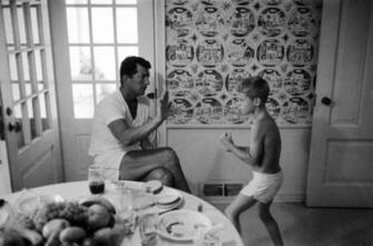 Dean Martin In His Kitchen With Son That Wallpaper Is Awesome