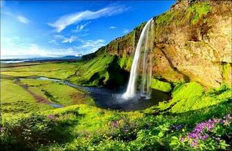 Waterfall In Iceland Wallpaper
