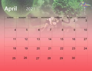 Cute April Calendar Desktop Wallpaper Printable
