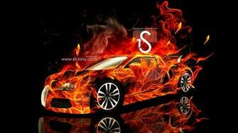 Bugatti Veyron Fire Car HD Wallpaper El Tony
