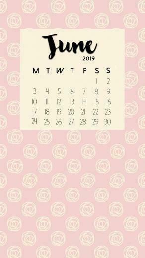 Matte Background June iPhone Wallpaper Calendar