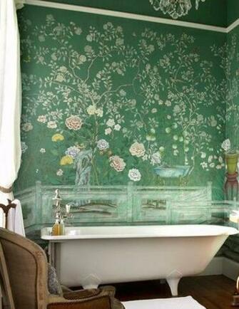 Green Chinoiserie Wallpaper New Apt