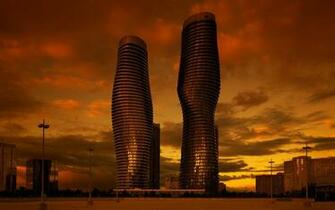 Mississauga Evening Ontario Skyscraper Canada Desktop Wallpaper