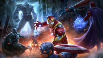 Marvel D C Epic Battle Artwork Wallpaper