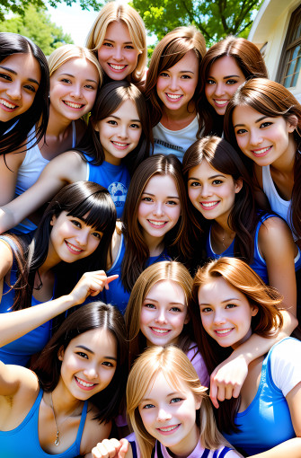 Picture Full Of Energetic Girls Sunshine Friendliness Wallpaper