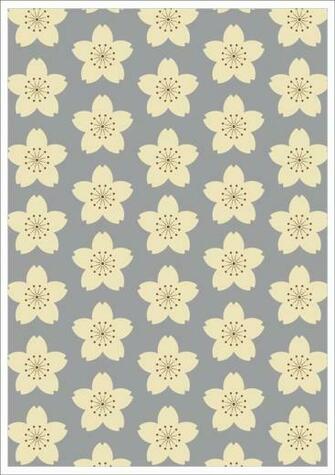 Yellow Retro Floral Design On Grey Printable Scrapbook Paper Ink