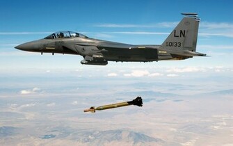Jet Fighter Drops Missile Wallpaper HD