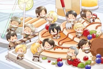 Annie Leonhardt Armin Arlert Bertholt Fubar Chibi Christa Attack
