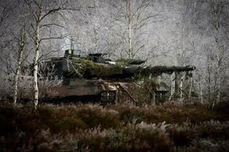 Wallpaper Leopard 2a6m Can Mbt Tank German Forest