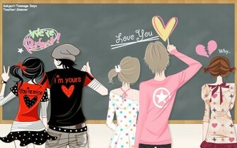 Anime Couples Of Pupils With Sweet Loves Reflect Through Symbolises HD