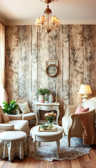 Shabby Chic Distressed Wood Wallpaper