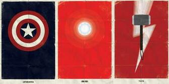 Minimalistic Iron Man Thor Captain America Shield The