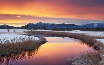 Magische Landschaft Warme Winter Hintergrundbilder