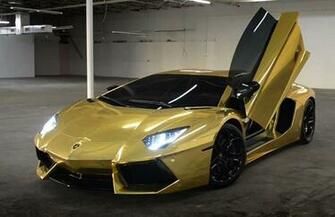 Car Bike Fanatics Gold Lamborghini Aventador