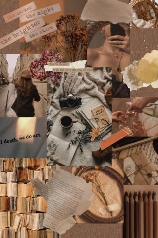 Brown Aesthetic Vintage Collage Fairy Wallpaper