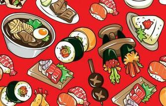 Wallpaper Texture Rolls Sushi Japanese