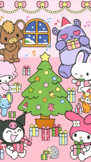 Festive Kuromi Christmas Wallpaper
