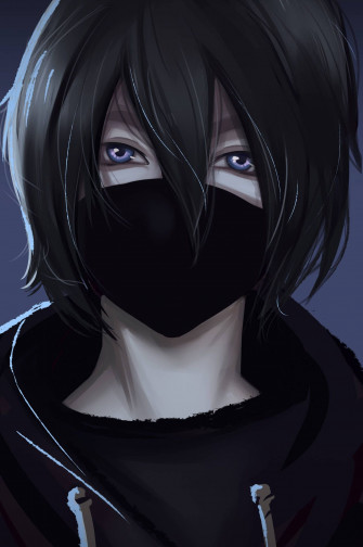 Aesthetic Anime Boy Icon Black Wallpaper