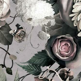 Dark Floral Ii Gray Fresco