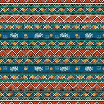 Bright African Tribal Patterns Striped Seamless