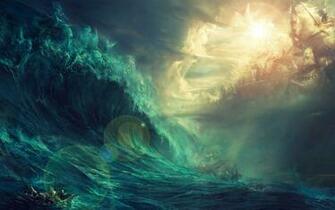 Epic Gods Of Land Vs Sea Wallpaper Digitalart Io