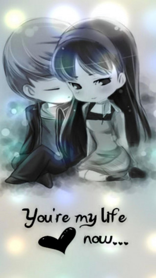 Cute Couple Cartoon Wallpaper