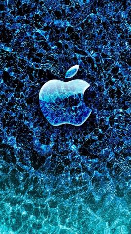 Frozen Apple Logo Cool Wallpaper Blue HD