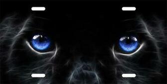 Black Panther With Blue Eyes License Plate