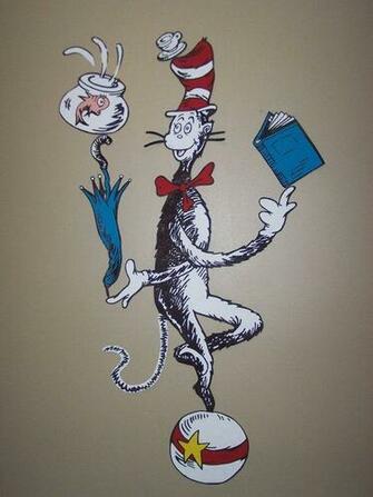 Handpainted Huge Xl Cat In The Hat Balancing Act Dr Seuss
