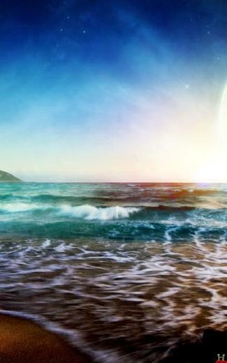 3d Beach Moon Beautiful Samsung Galaxy Note Wallpaper E