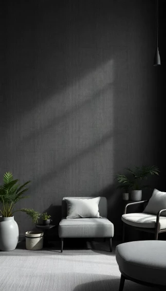 Black Linen Wallpaper