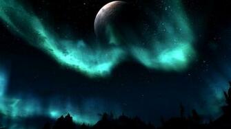 Skyrim Nightsky Lights Desktop Wallpaper
