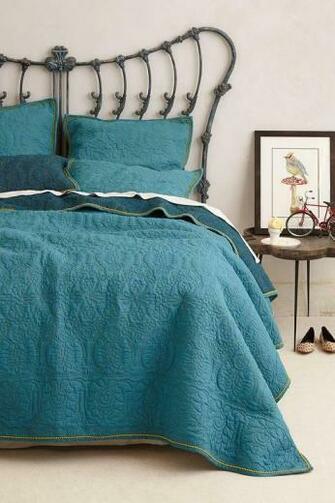 Bedding Marseille Coverlet I Anthropologie Dark Turquoise