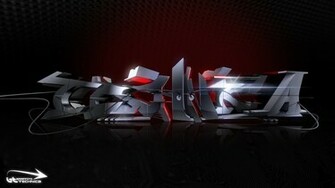 3d Graffiti Black Chrome Wallpaper