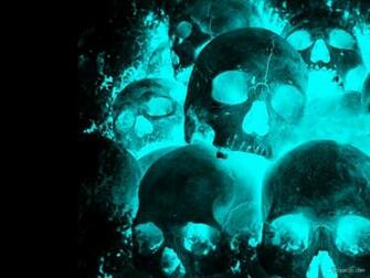 Blue Skulls Wallpaper