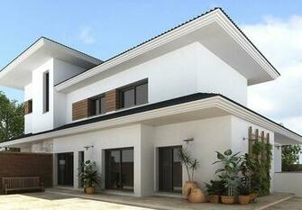 Western Style House Exterior Design Wallpaper