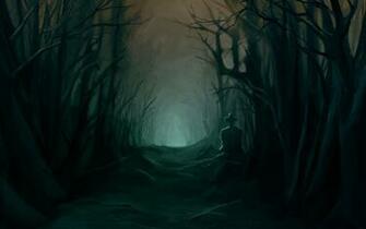 Wallpaper Dark Forest Creepy Grave Path Scary Trees