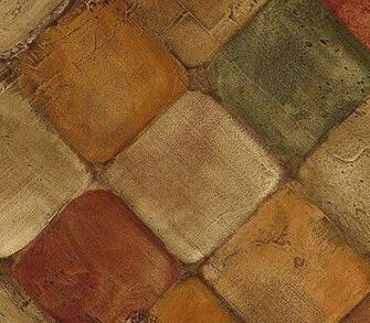 Wallpaper Faux Tumbled Tuscan Tiles Tan Rust Green Tile The