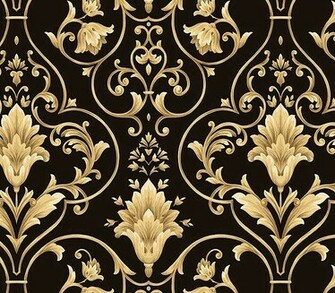 Gold Black And Damask Wallpaper Damasks