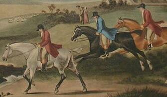 Mtixnzeymjmx English Fox Hunt Scene On Black Wallpaper Border