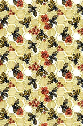Colorful Fabrics Digitally Printed By Spoonflower Honey Bee