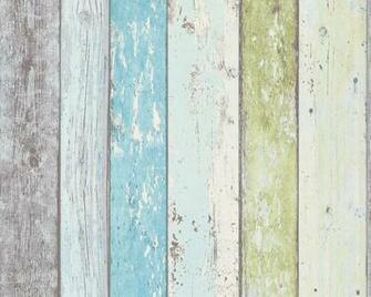 Non Woven Wallpaper Wood Optics Blue Green Livingwalls New